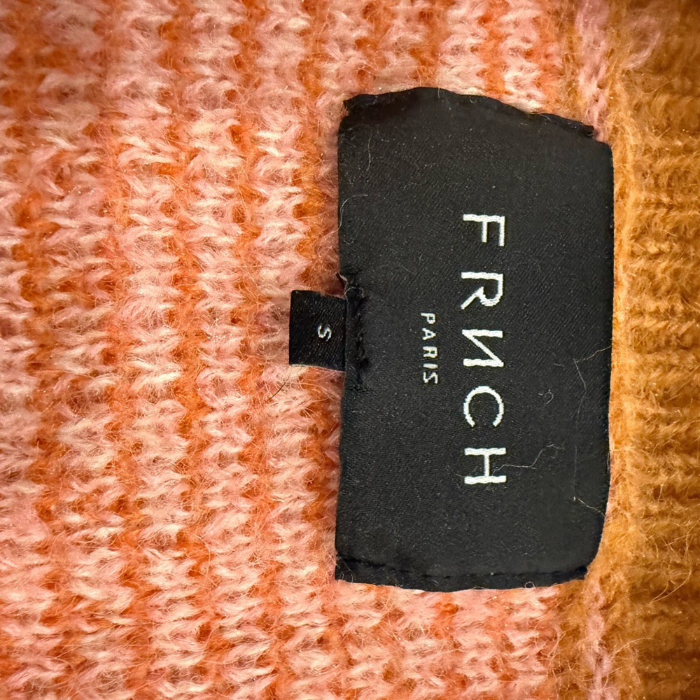 FRNCH Pink and Orange Checkered Sweater - Picture 6 of 6